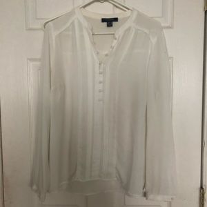 Primark White Long-Sleeved Button Blouse